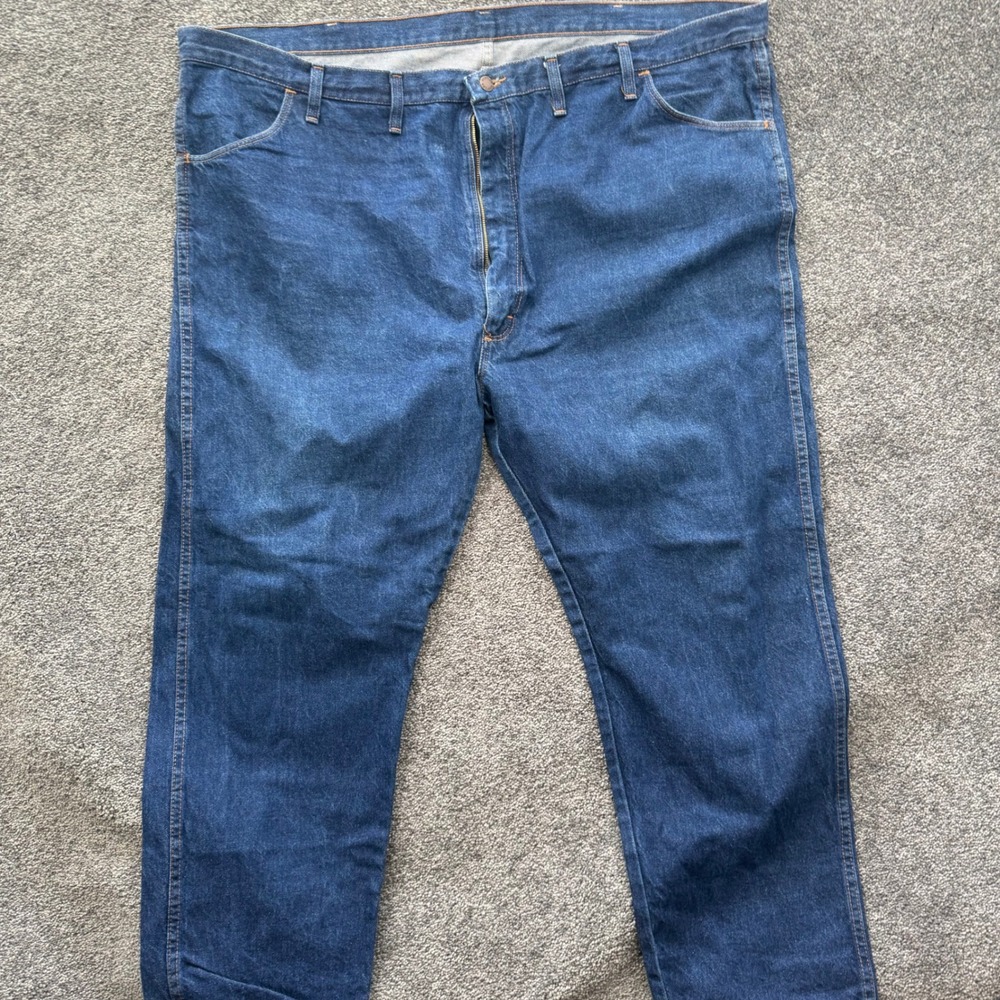 Vintage Rustler Mens Blue Denim Jeans 50x30 Made in USA 87621PW Straight Leg